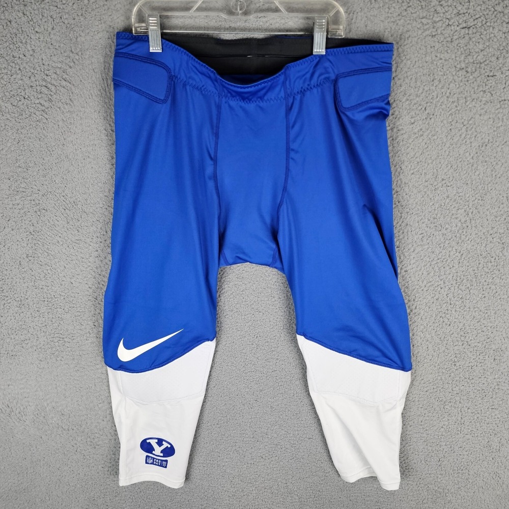 Nike Football Pants Men 2XL Blue White Padded Vapor Speed Compression 835340-480
